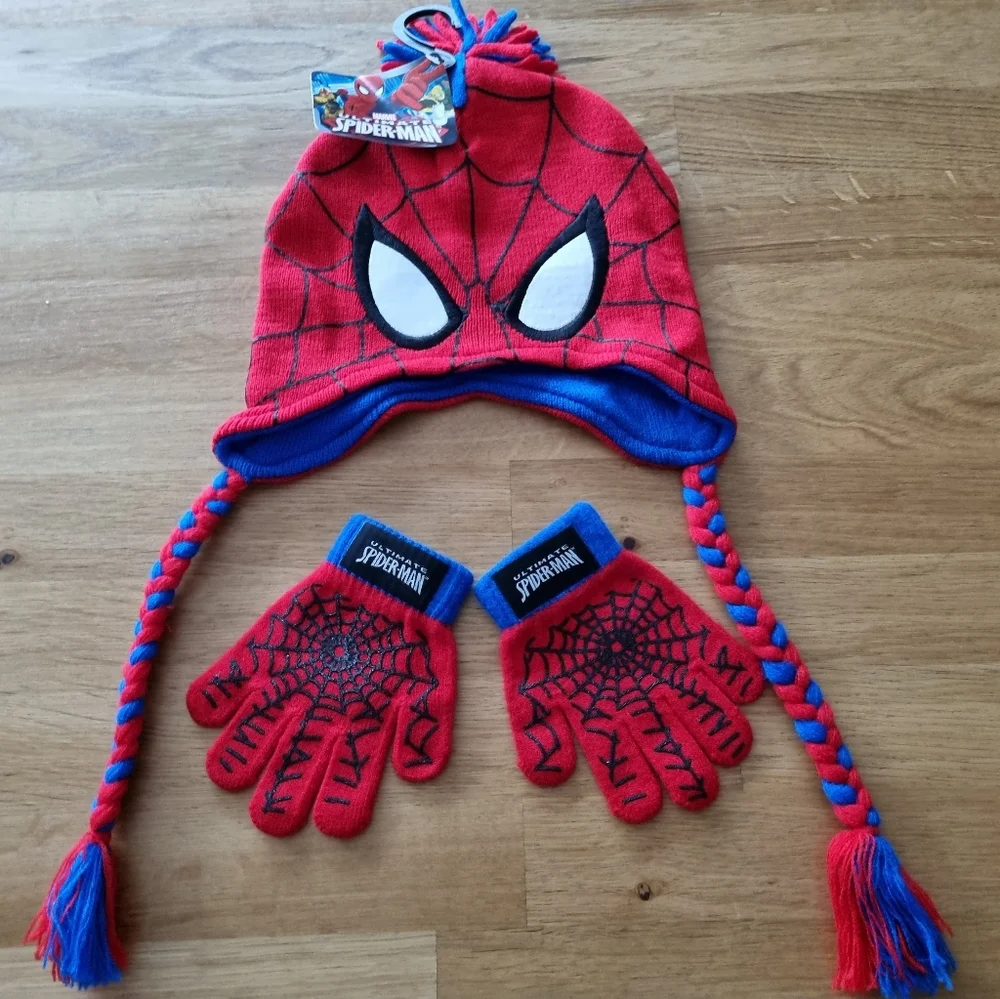 NWT Spiderman beanie and gloves - Picture 1 of 7